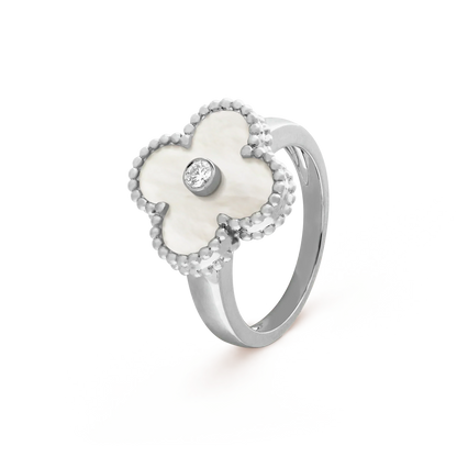 [Luna Brilliance]CLOVER SILVER MOP DIAMOND RING