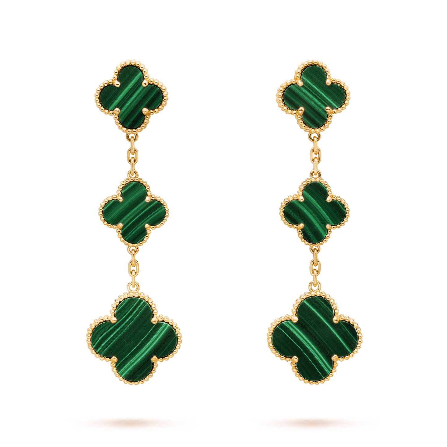 [Luna Brilliance]CLOVER MALACHITE 3 MOTIFS GOLD
