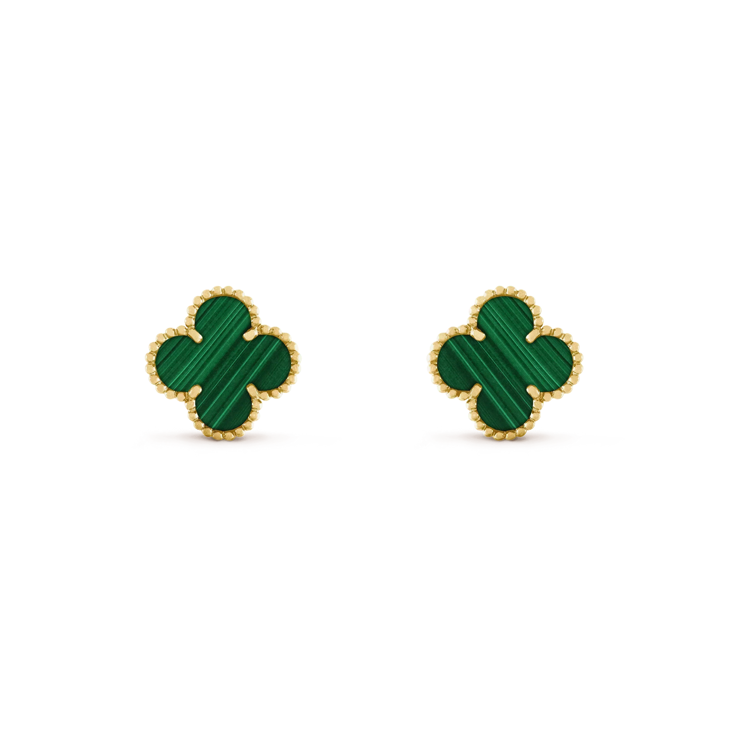 [Luna Brilliance]CLOVER MEDIUM 1 MOTIFS MALACHITE  EARRINGS