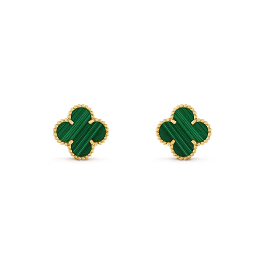 [Luna Brilliance]CLOVER MEDIUM 1 MOTIFS MALACHITE  EARRINGS