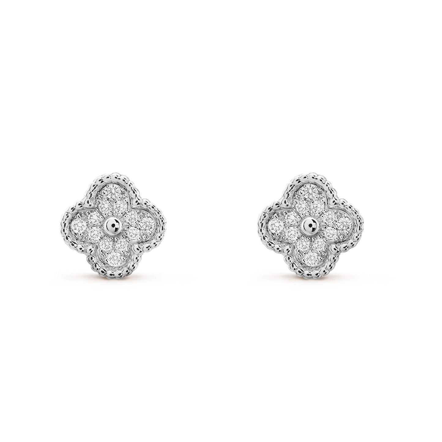 [Luna Brilliance]CLOVER MINI DIAMOND STUD EARRINGS