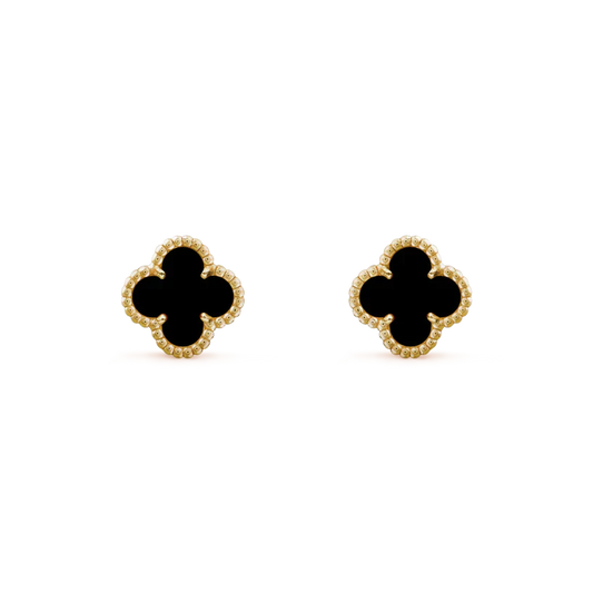 [Luna Brilliance]CLOVER MINI 9.5MM BLACK MOP EARRINGS