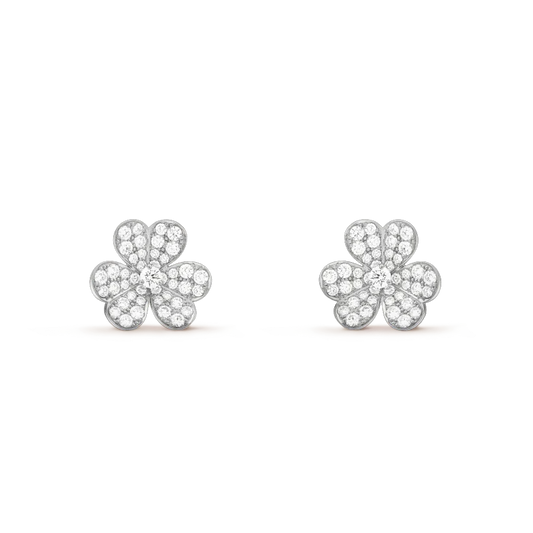 [Luna Brilliance]CLOVER COMOS DIAMOND EARRINGS SILVER