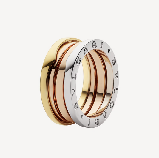 [Luna Brilliance]ZERO 1 THREE-BAND ROSE WHITE AND YELLOW RING