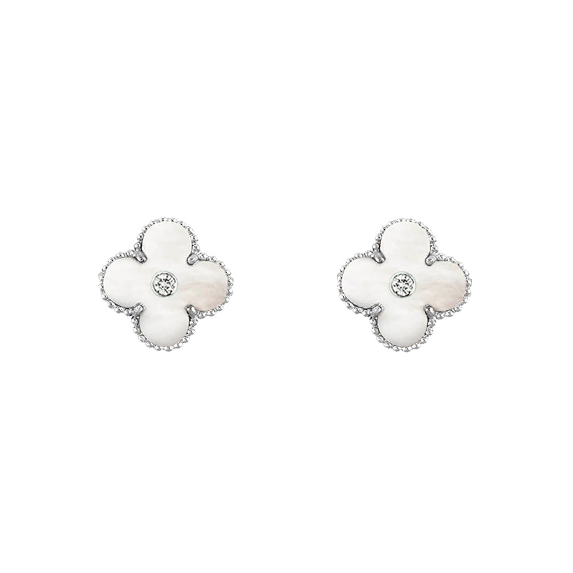 [Luna Brilliance]CLOVER SILVER 15MM EARRINGS COLLECTION