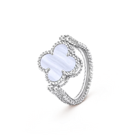 [Luna Brilliance]CLOVER RIVERSIBLE RING SILVER COLLECTION