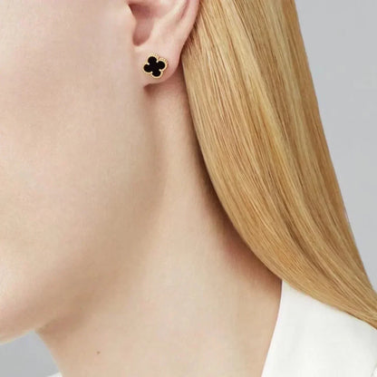 [Luna Brilliance]CLOVER MINI 9.5MM BLACK MOP EARRINGS