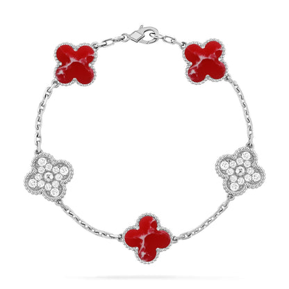 [Luna Brilliance]CLOVER DIAMOND SILVER BRACELET COLLECTION,5 MOTIFS