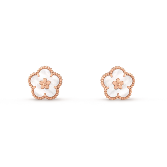 [Luna Brilliance]LUCKY PINK GOLD WHITE MOP EARRINGS