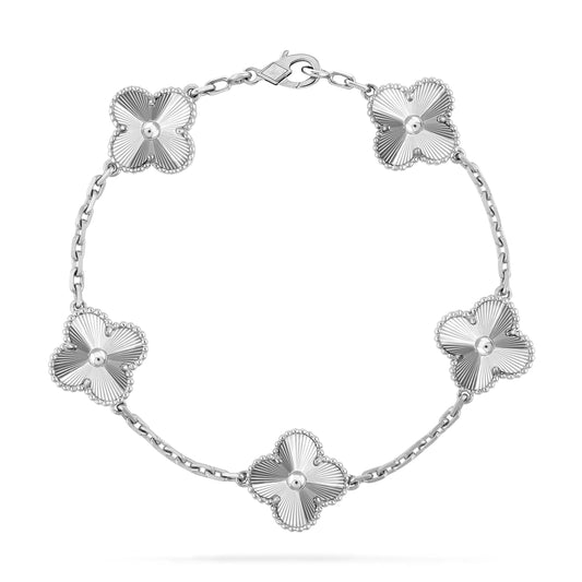 [Luna Brilliance]CLOVER SILVER 5 MOTIFS BRACELET