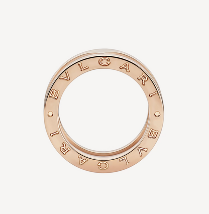 [Luna Brilliance]ZERO 1 TWO-BAND LOOPS AND WHITE CERAMIC SPIRAL PINK GOLD RING