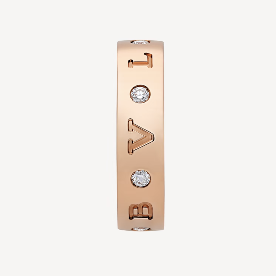 [Luna Brilliance]ZERO 1 ESSENTIAL PINK GOLD BAND WITH DIAMONDS RING