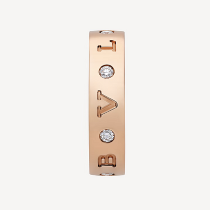 [Luna Brilliance]ZERO 1 ESSENTIAL PINK GOLD BAND WITH DIAMONDS RING