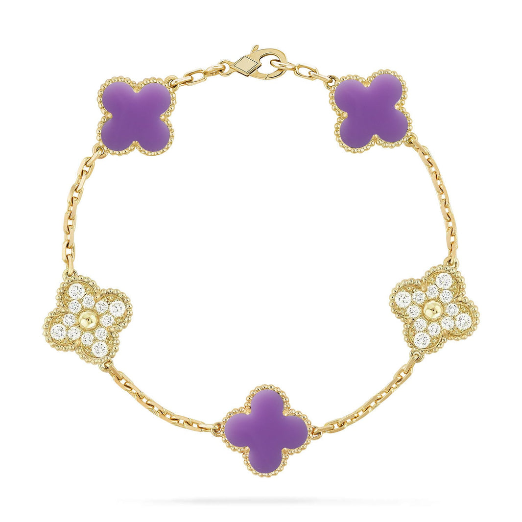 [Luna Brilliance]CLOVER 5 MOTIF LIGHT PURPLE BRACELET COLLECTION