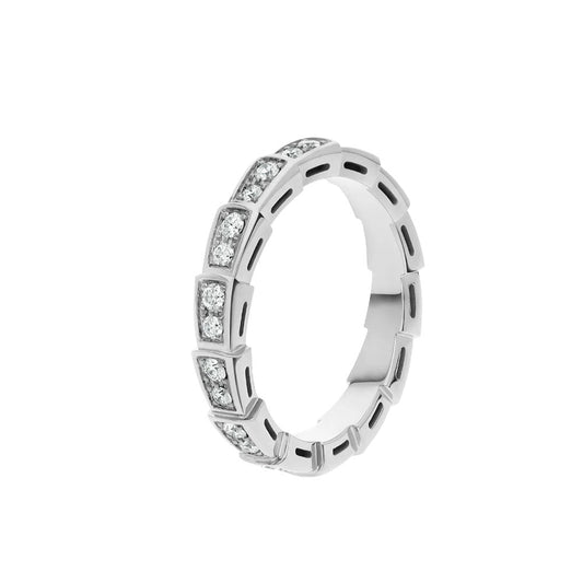 [Luna Brilliance]SERPENTI RING SILVER DIAMOND PAVED 3MM