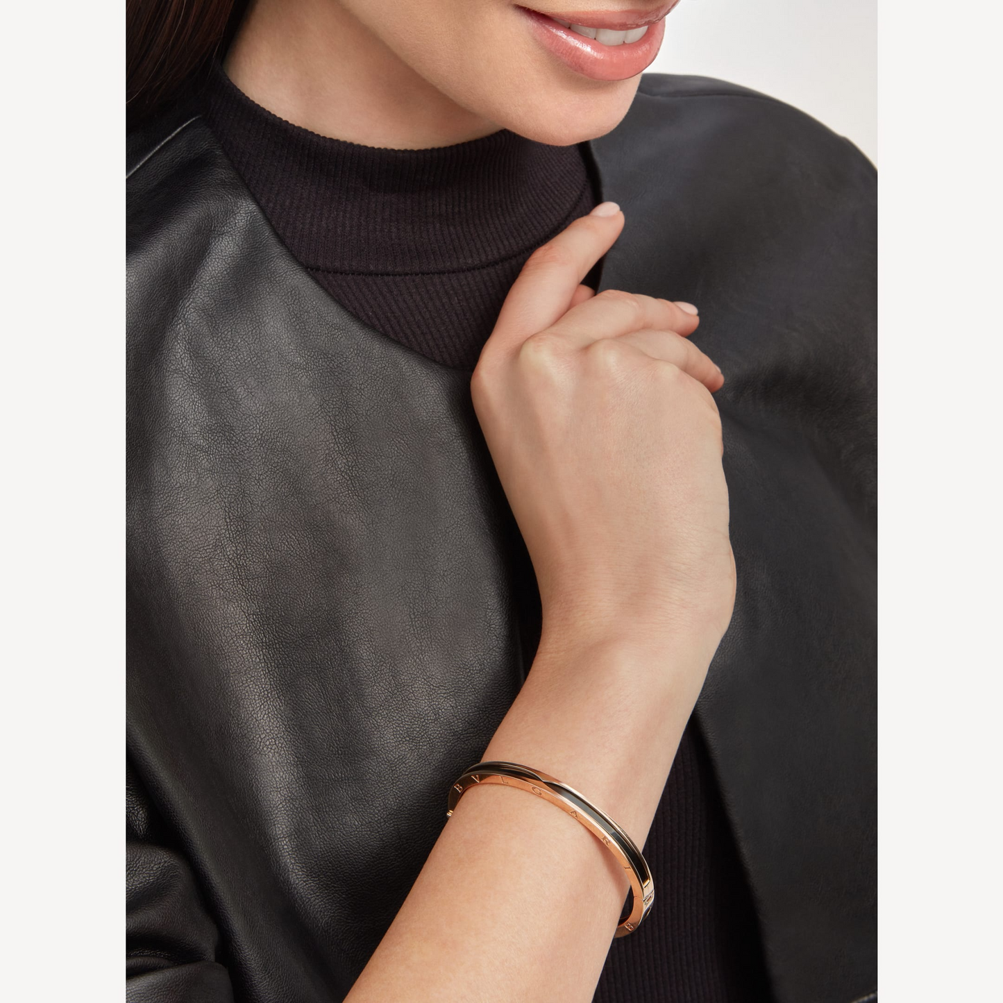 [Luna Brilliance]ZERO 1 PINK GOLD WITH BLACK CERAMIC BRACELET