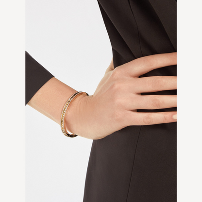 [Luna Brilliance]ZERO 1 SPIRAL AND PAVED DIAMOND GOLD BRACELET
