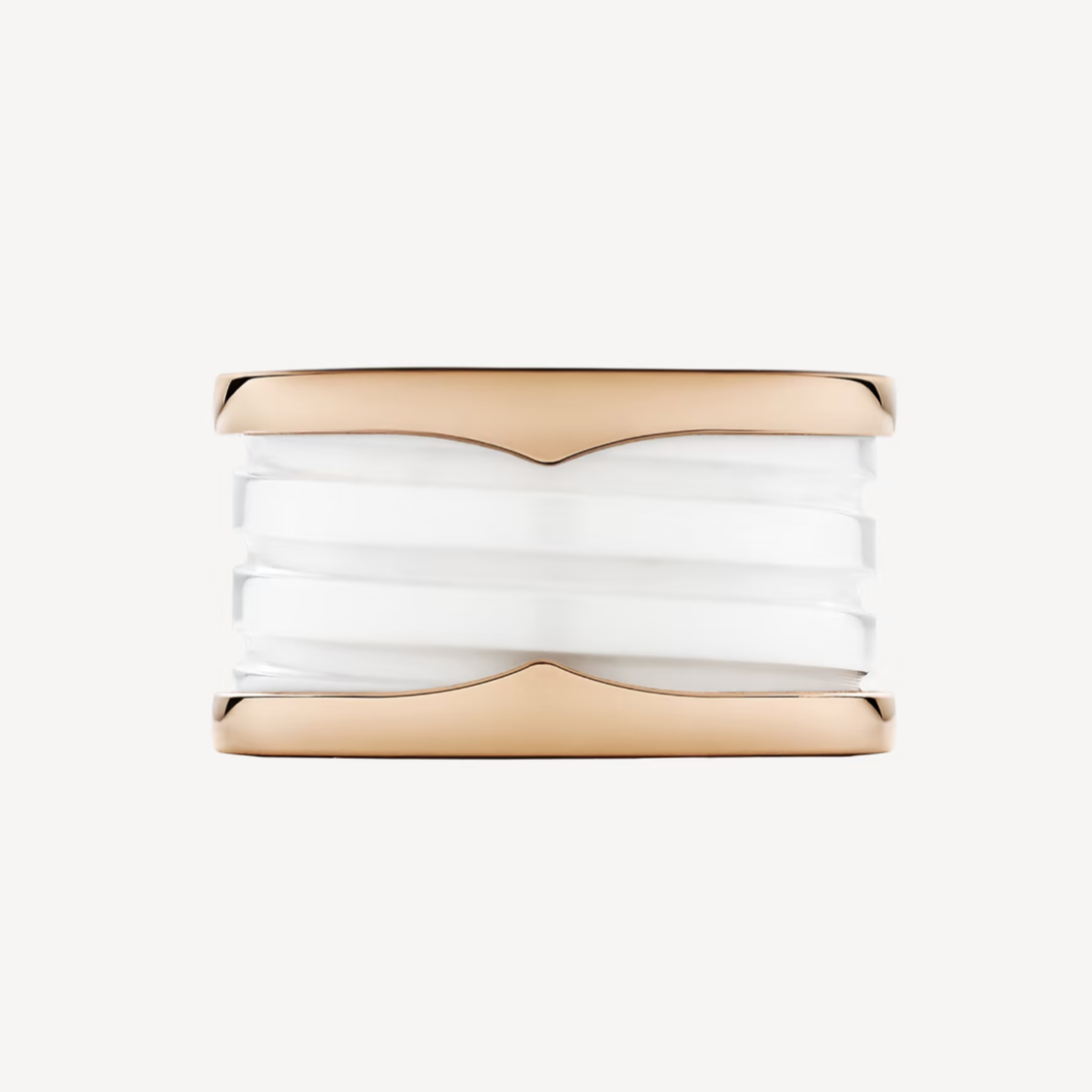 [Luna Brilliance]ZERO 1 FOUR-BAND LOOPS AND WHITE CERAMIC SPIRAL PINK GOLD RING