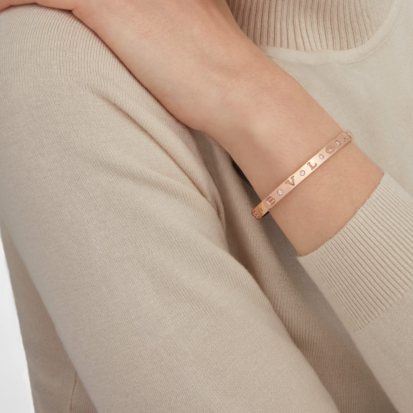 [Luna Brilliance]ZERO 1 PINK GOLD 12 DIAMONDS BRACELET