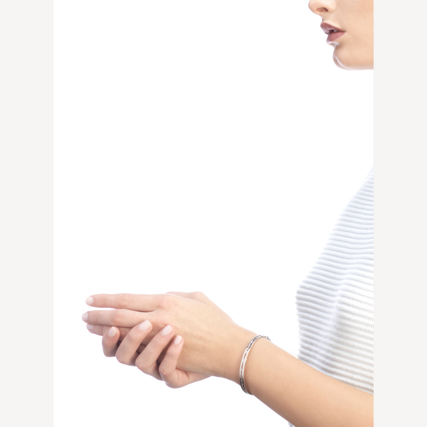 [Luna Brilliance]ZERO 1 SPIRAL LOGO SILVER BRACELET