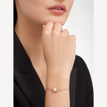 [Luna Brilliance]ZERO 1 SOFT PINK GOLD AND WHITE CERAMIC BRACELET