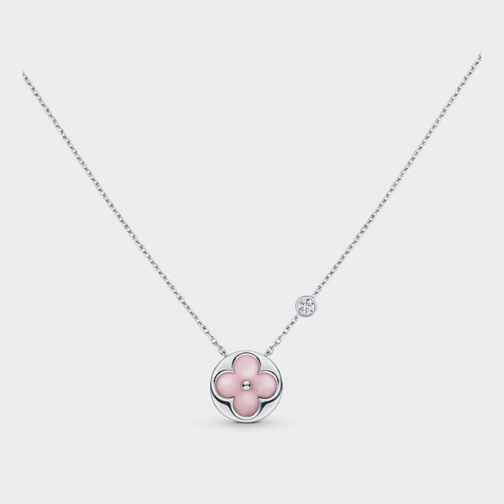 [Luna Brilliance]SUN MOTIF PINK MOP SILVER BRACELET