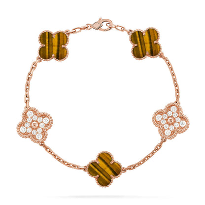 [Luna Brilliance]CLOVER DIAMOND ROSE GOLD BRACELET COLLECTION,5 MOTIFS