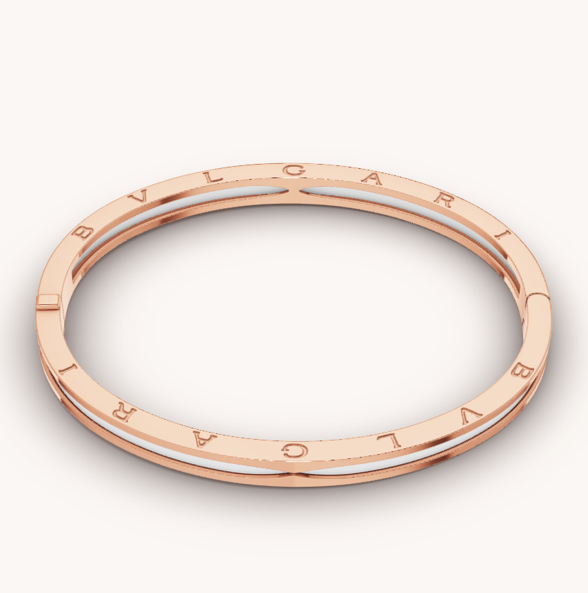 [Luna Brilliance]ZERO 1 PINK GOLD WITH WHITE CERAMIC BRACELET