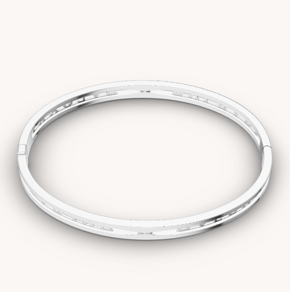 [Luna Brilliance]ZERO 1 SPIRAL LOGO SILVER BRACELET