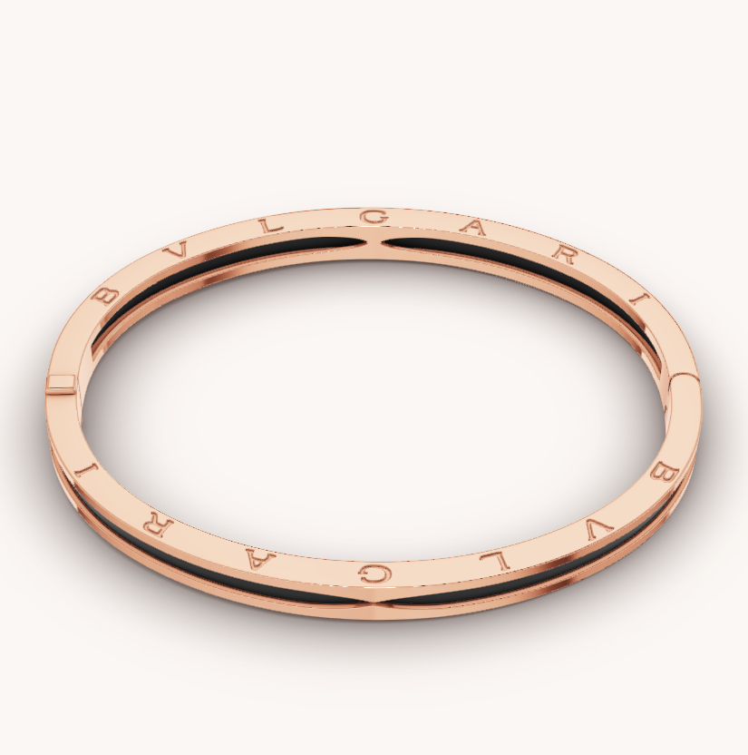 [Luna Brilliance]ZERO 1 PINK GOLD WITH BLACK CERAMIC BRACELET