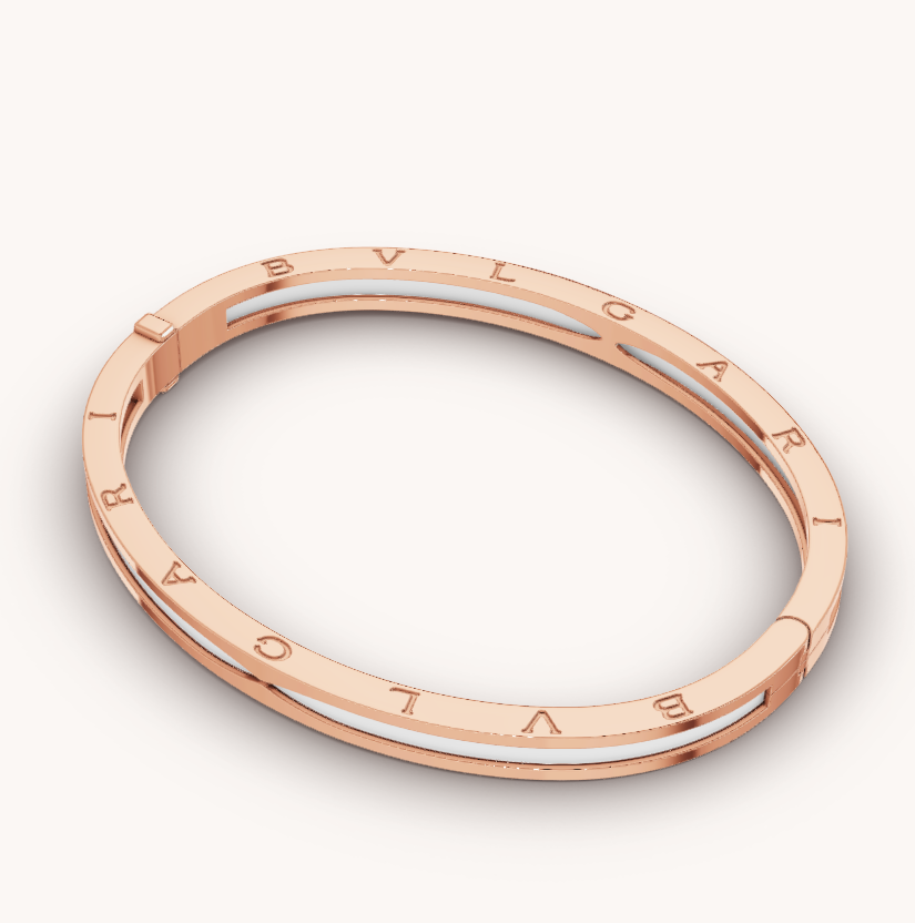 [Luna Brilliance]ZERO 1 PINK GOLD WITH WHITE CERAMIC BRACELET