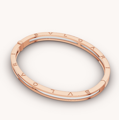 [Luna Brilliance]ZERO 1 PINK GOLD WITH WHITE CERAMIC BRACELET