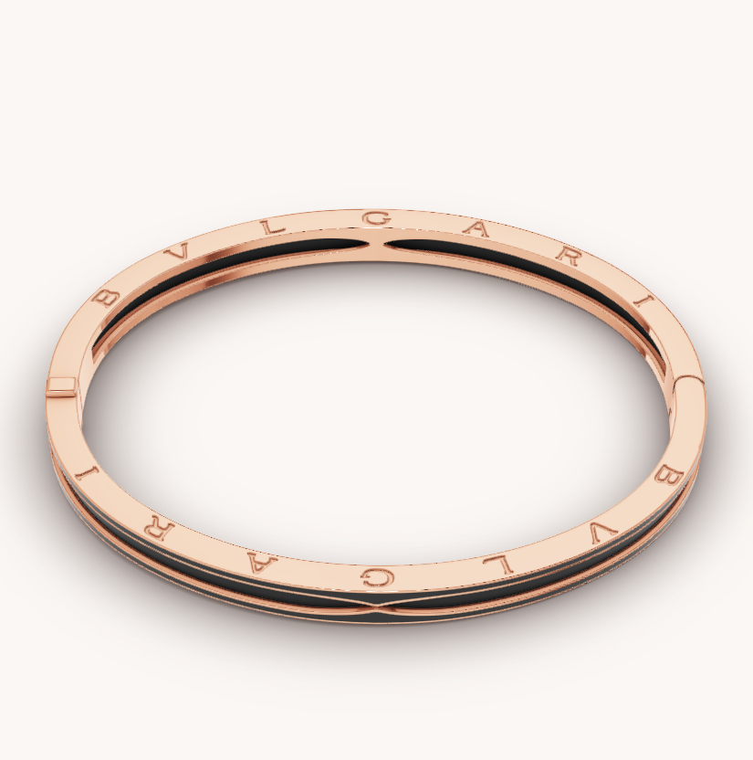[Luna Brilliance]ZERO 1 PINK GOLD WITH MATTE BLACK CERAMIC BRACELET