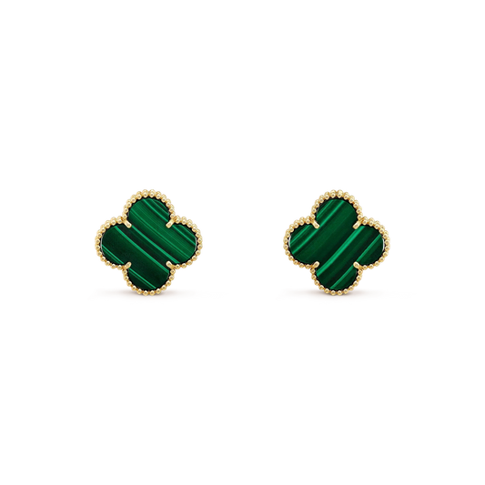 [Luna Brilliance]CLOVER MINI 9.5MM MALACHITE  EARRINGS