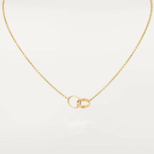 [Luna Brilliance]LOVE NECKLACE DOUBLE RING GOLD