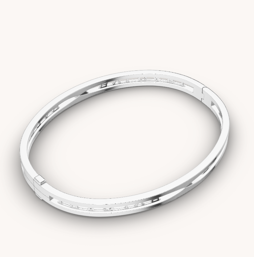 [Luna Brilliance]ZERO 1 SPIRAL LOGO SILVER BRACELET