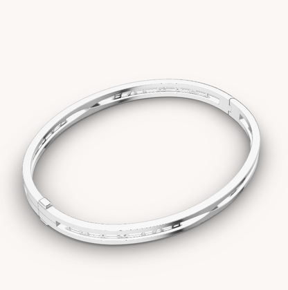 [Luna Brilliance]ZERO 1 SPIRAL LOGO SILVER BRACELET