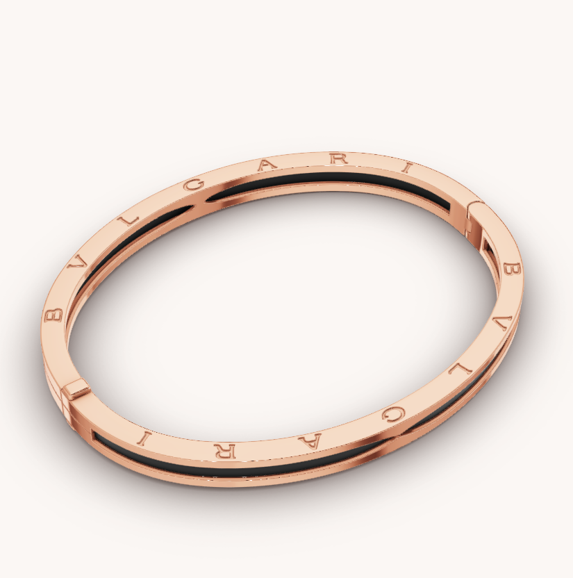 [Luna Brilliance]ZERO 1 PINK GOLD WITH BLACK CERAMIC BRACELET