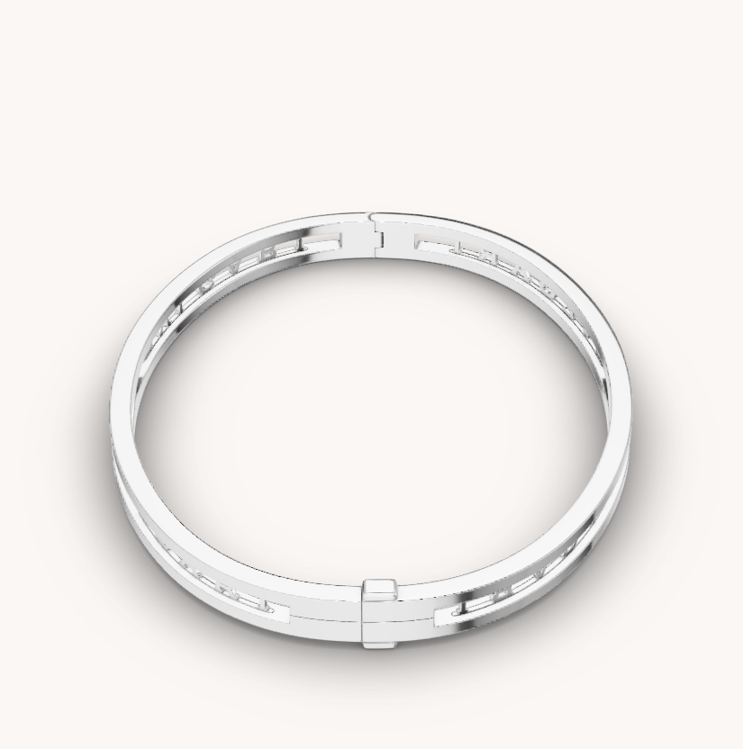 [Luna Brilliance]ZERO 1 SPIRAL LOGO SILVER BRACELET
