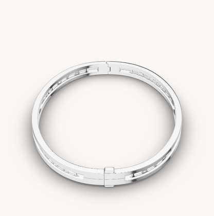 [Luna Brilliance]ZERO 1 SPIRAL LOGO SILVER BRACELET