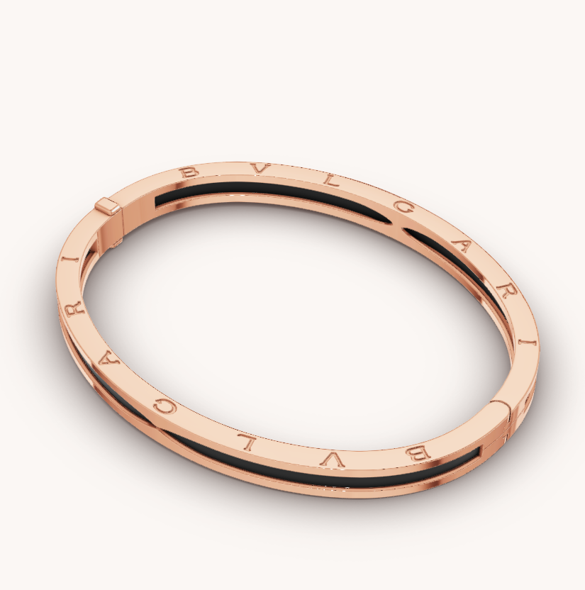 [Luna Brilliance]ZERO 1 PINK GOLD WITH BLACK CERAMIC BRACELET