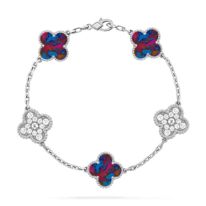 [Luna Brilliance]CLOVER DIAMOND SILVER BRACELET COLLECTION,5 MOTIFS