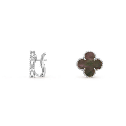 [Luna Brilliance]CLOVER SILVER 15MM MOP EARRINGS COLLECTION