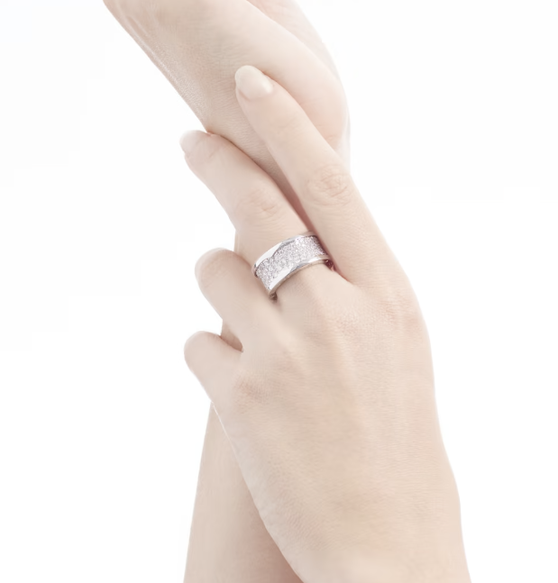[Luna Brilliance]ZERO 1 WITH PAVED DIAMONDS ON THE SPIRAL RING