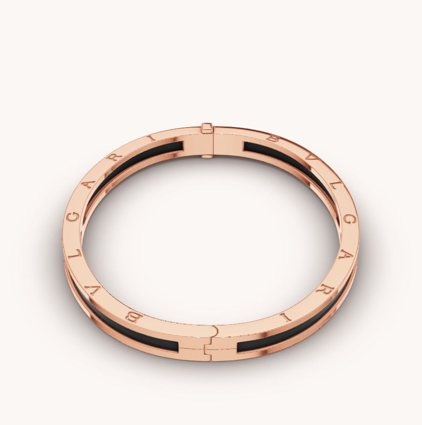 [Luna Brilliance]ZERO 1 PINK GOLD WITH BLACK CERAMIC BRACELET