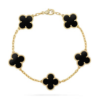 [Luna Brilliance] CLOVER 5 MOTIF ONYXS BRACELET COLLECTION
