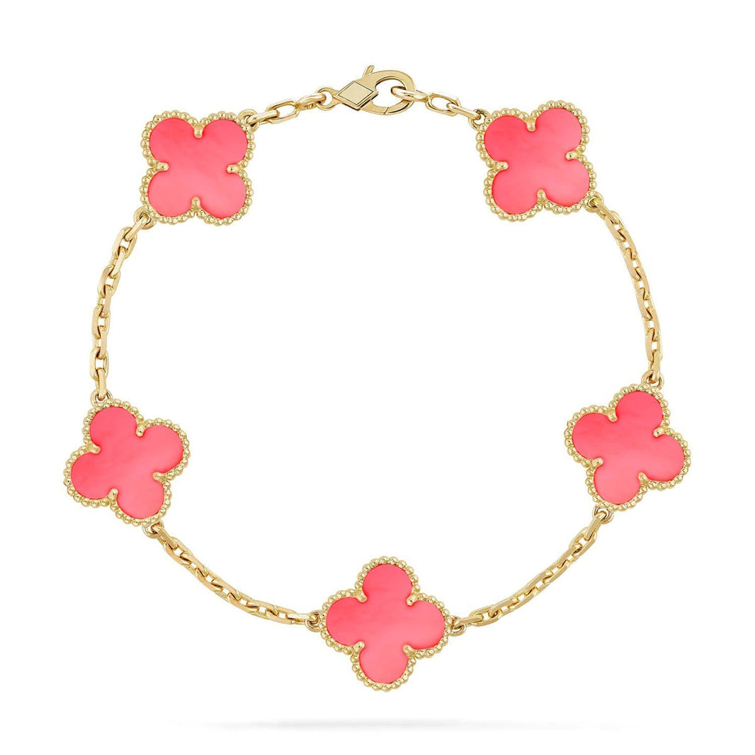 [Luna Brilliance] CLOVER 5 MOTIFS  PINK MOP BRACELET COLLECTION