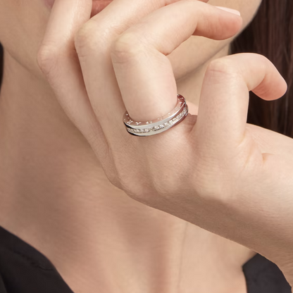 [Luna Brilliance]ZERO 1 ONE-BAND PAVED DIAMONDS ON THE SPIRAL RING