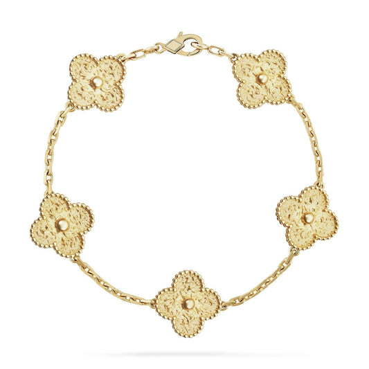 [Luna Brilliance]CLOVER 5 MOTIFS BRONZING BRACELET