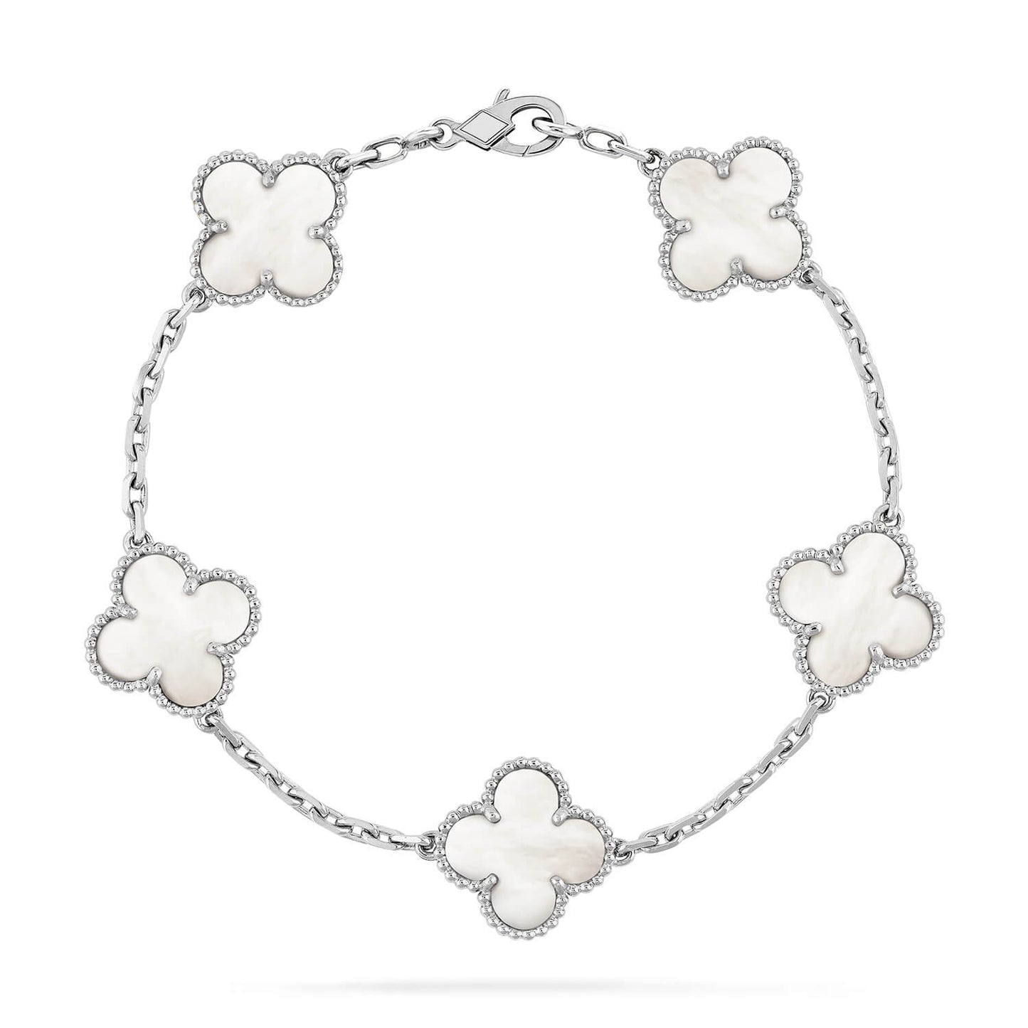 [Luna Brilliance]CLOVER SILVER MOP 5 MOTIF BRACELET